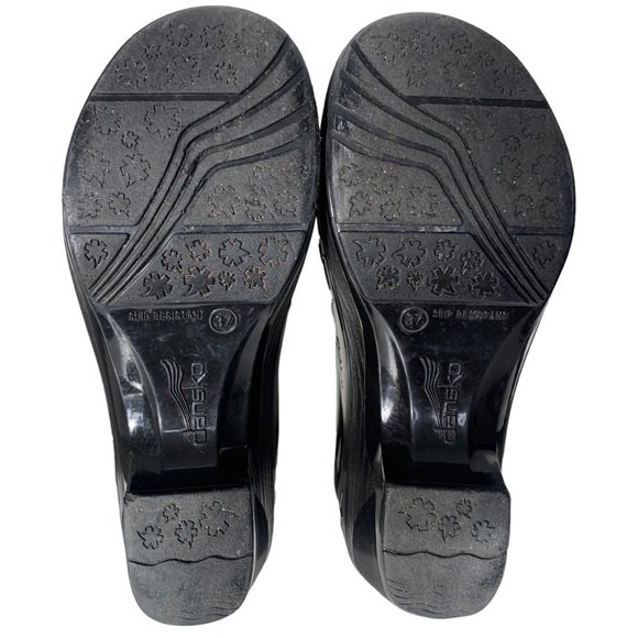 Dansko Pixie Black Floral Embossed Rubber Clogs Shoes Women's Size 37 - Picture 10 of 14